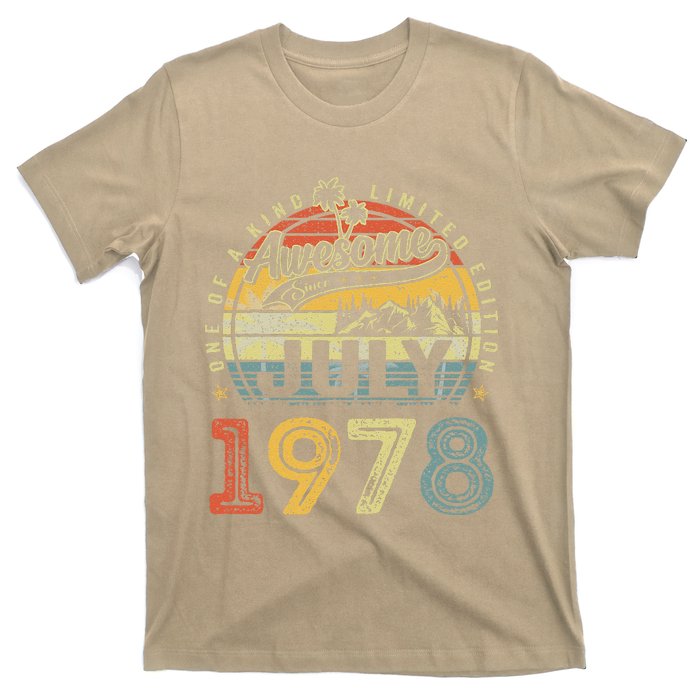 45 Years Old Birthday Awesome Since July 1978 45th Birthday T-Shirt