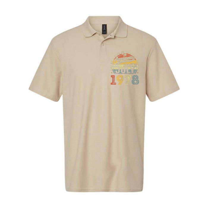 45 Years Old Birthday Awesome Since July 1978 45th Birthday Softstyle Adult Sport Polo