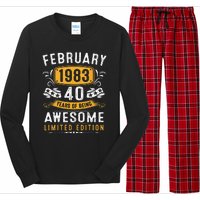 40 Years Old Gifts Vintage February 1983 40th Birthday Long Sleeve Pajama Set