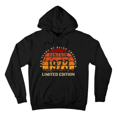 49 Year Old Gifts Retro Vintage 1973 Limited Edition 49th Birthday Tall Hoodie