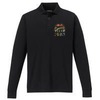 40 Year Old Awesome Since June 1983 40th Birthday Performance Long Sleeve Polo