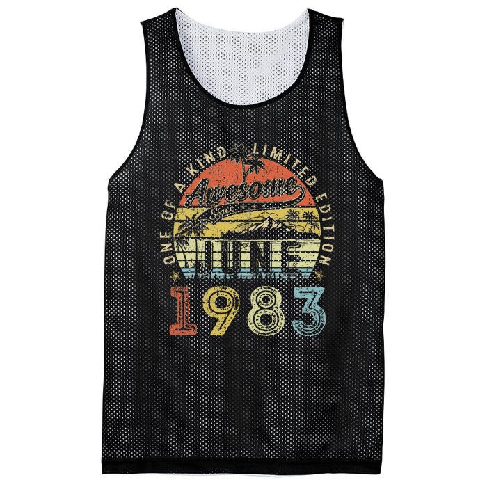 40 Year Old Awesome Since June 1983 40th Birthday Mesh Reversible Basketball Jersey Tank