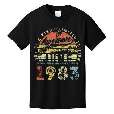 40 Year Old Awesome Since June 1983 40th Birthday Kids T-Shirt