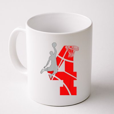 4 Year Old 4th Basketball Birthday Partytheme Coffee Mug