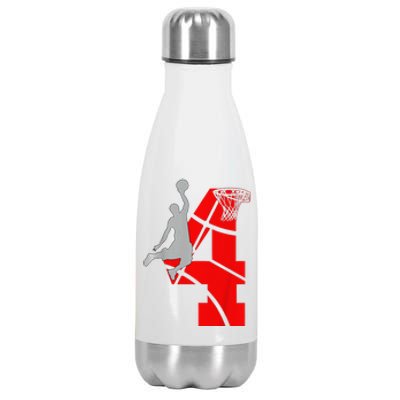 4 Year Old 4th Basketball Birthday Partytheme Stainless Steel Insulated Water Bottle