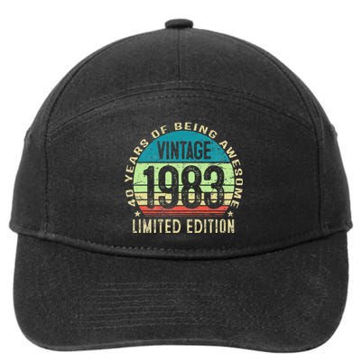 40 Years Old Vintage 1983 Limited Edition 40th Birthday Gift 7-Panel Snapback Hat