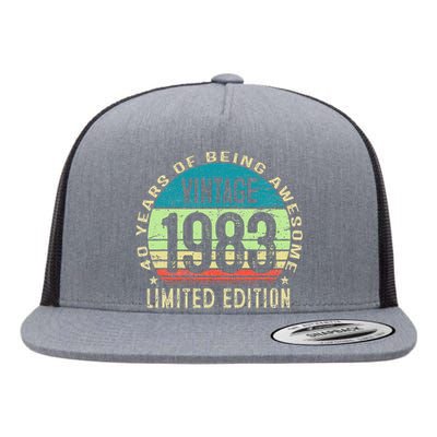 40 Years Old Vintage 1983 Limited Edition 40th Birthday Gift Flat Bill Trucker Hat