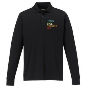 40 Years Old Legend Since September 1983 40th Birthday Performance Long Sleeve Polo