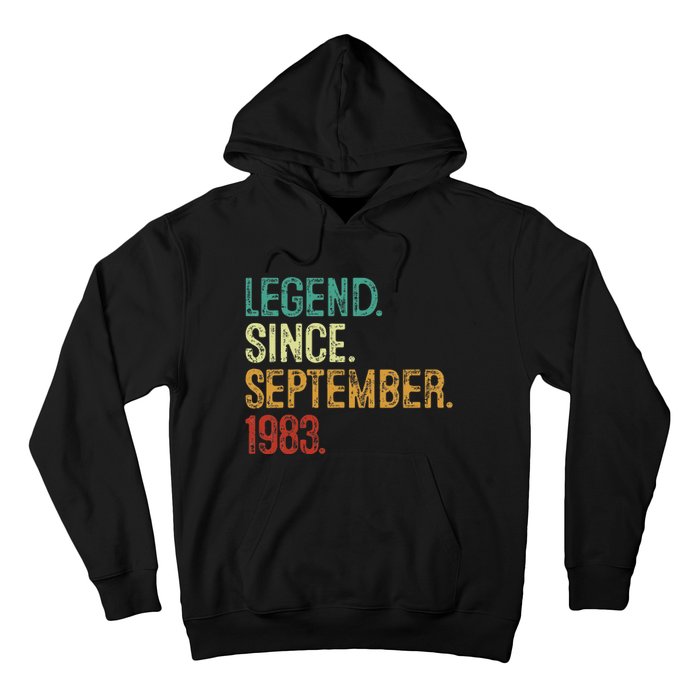 40 Years Old Legend Since September 1983 40th Birthday Hoodie