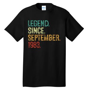 40 Years Old Legend Since September 1983 40th Birthday Tall T-Shirt