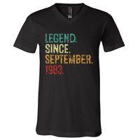 40 Years Old Legend Since September 1983 40th Birthday V-Neck T-Shirt