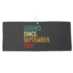 40 Years Old Legend Since September 1983 40th Birthday Large Microfiber Waffle Golf Towel