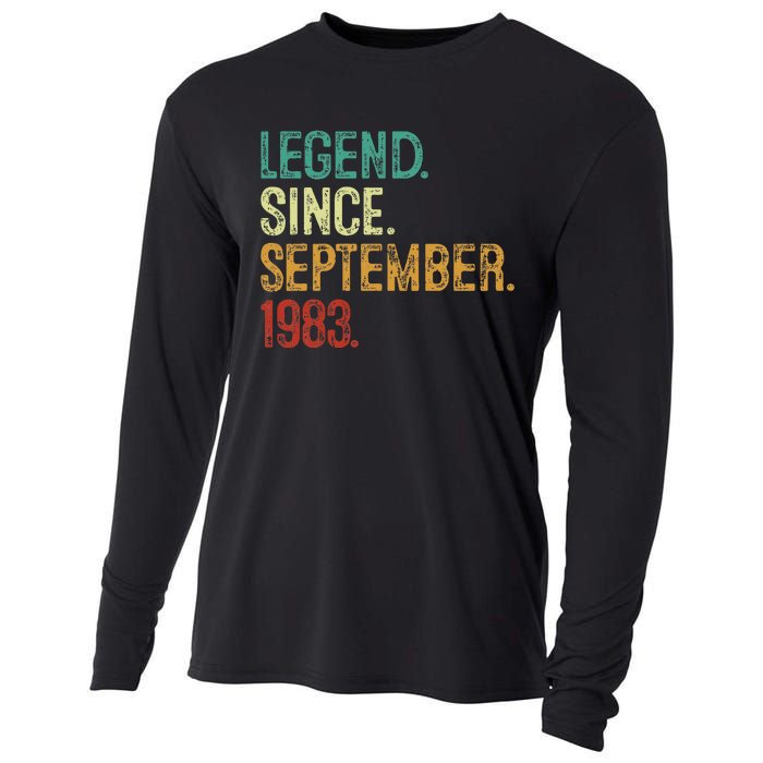 40 Years Old Legend Since September 1983 40th Birthday Cooling Performance Long Sleeve Crew