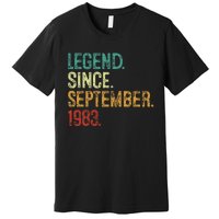 40 Years Old Legend Since September 1983 40th Birthday Premium T-Shirt