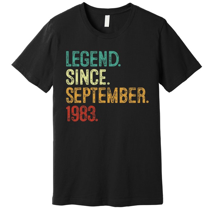 40 Years Old Legend Since September 1983 40th Birthday Premium T-Shirt