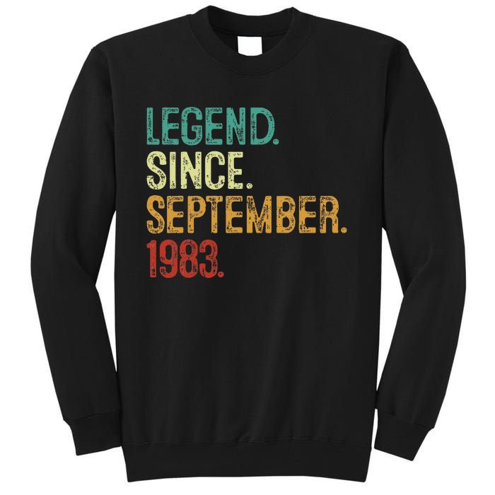 40 Years Old Legend Since September 1983 40th Birthday Tall Sweatshirt