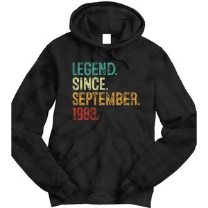 40 Years Old Legend Since September 1983 40th Birthday Tie Dye Hoodie