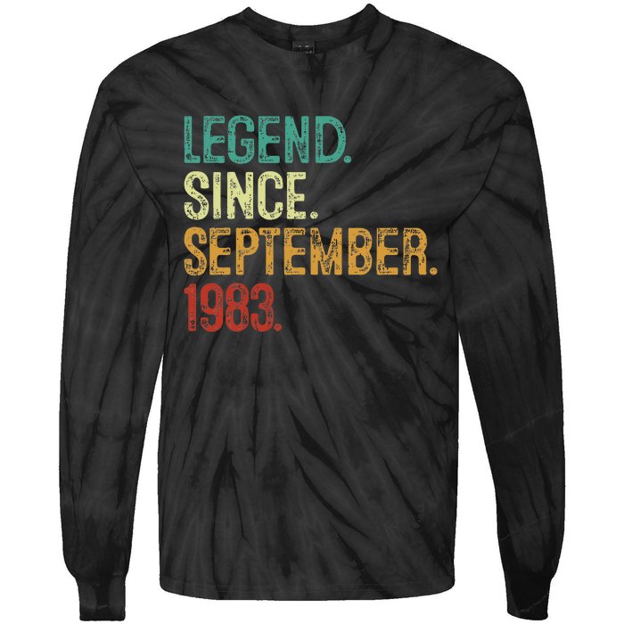 40 Years Old Legend Since September 1983 40th Birthday Tie-Dye Long Sleeve Shirt