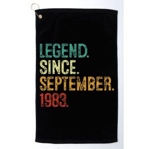 40 Years Old Legend Since September 1983 40th Birthday Platinum Collection Golf Towel