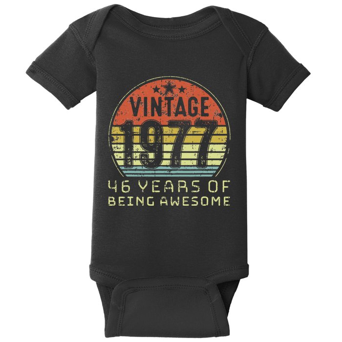 46 Year Old Birthday Vintage 1977 46th Birthday Baby Bodysuit