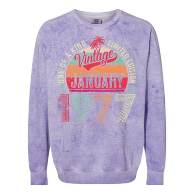 46 Years Old Gift January 1977 Limited Edition 46th Birthday Colorblast Crewneck Sweatshirt