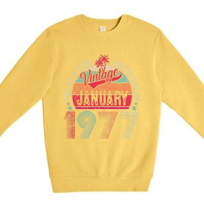 46 Years Old Gift January 1977 Limited Edition 46th Birthday Premium Crewneck Sweatshirt