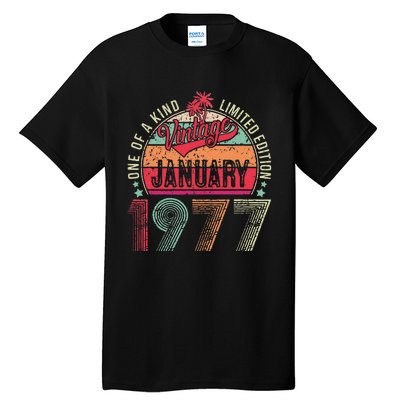 46 Years Old Gift January 1977 Limited Edition 46th Birthday Tall T-Shirt