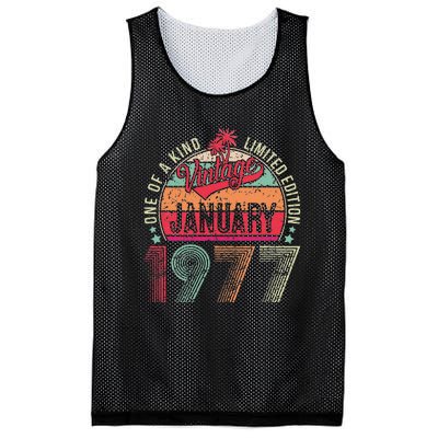 46 Years Old Gift January 1977 Limited Edition 46th Birthday Mesh Reversible Basketball Jersey Tank