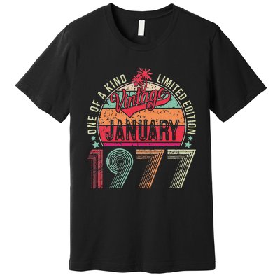 46 Years Old Gift January 1977 Limited Edition 46th Birthday Premium T-Shirt