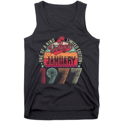 46 Years Old Gift January 1977 Limited Edition 46th Birthday Tank Top