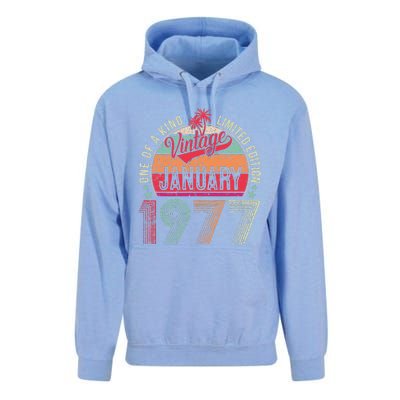 46 Years Old Gift January 1977 Limited Edition 46th Birthday Unisex Surf Hoodie