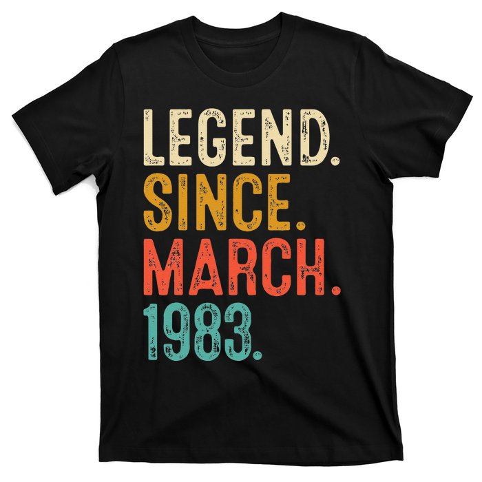 40 Years Old Vintage Legend Since March 1983 40th Birthday T-Shirt