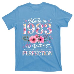 40 Year Old Made In 1983 Floral 40th Birthday Gifts T-Shirt