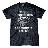 41 Year Old Fisherman Fishing 1982 41st Birthday Gift Tie-Dye T-Shirt