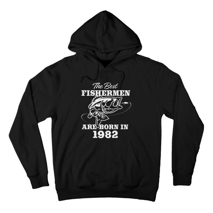 41 Year Old Fisherman Fishing 1982 41st Birthday Gift Tall Hoodie