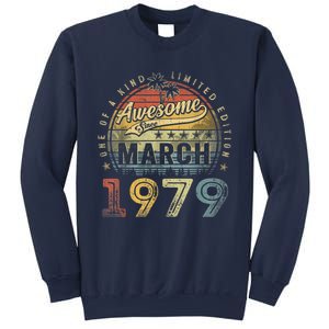 44 Year Old Awesome Since March 1979 44th Birthday Sweatshirt