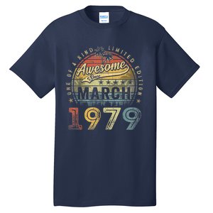 44 Year Old Awesome Since March 1979 44th Birthday Tall T-Shirt