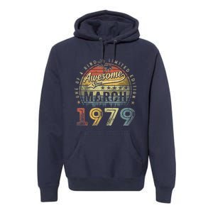 44 Year Old Awesome Since March 1979 44th Birthday Premium Hoodie