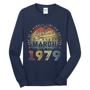 44 Year Old Awesome Since March 1979 44th Birthday Tall Long Sleeve T-Shirt