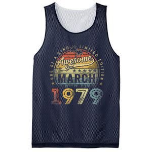 44 Year Old Awesome Since March 1979 44th Birthday Mesh Reversible Basketball Jersey Tank