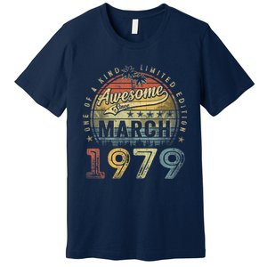 44 Year Old Awesome Since March 1979 44th Birthday Premium T-Shirt