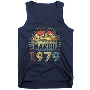 44 Year Old Awesome Since March 1979 44th Birthday Tank Top