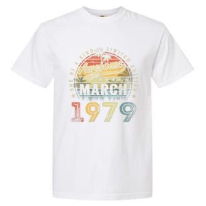 44 Year Old Awesome Since March 1979 44th Birthday Garment-Dyed Heavyweight T-Shirt