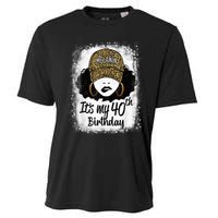 40 Years Old Leopard Melanin Girl It's My 40th Birthday Cooling Performance Crew T-Shirt