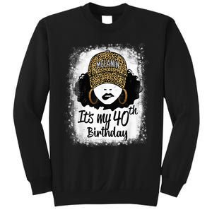 40 Years Old Leopard Melanin Girl It's My 40th Birthday Sweatshirt