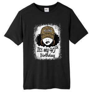 40 Years Old Leopard Melanin Girl It's My 40th Birthday Tall Fusion ChromaSoft Performance T-Shirt