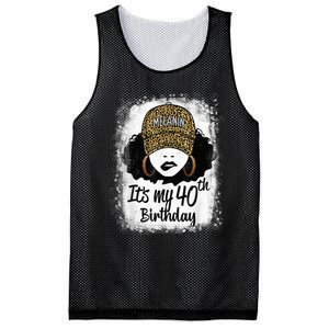 40 Years Old Leopard Melanin Girl It's My 40th Birthday Mesh Reversible Basketball Jersey Tank