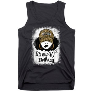 40 Years Old Leopard Melanin Girl It's My 40th Birthday Tank Top