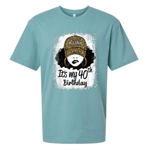 40 Years Old Leopard Melanin Girl It's My 40th Birthday Sueded Cloud Jersey T-Shirt