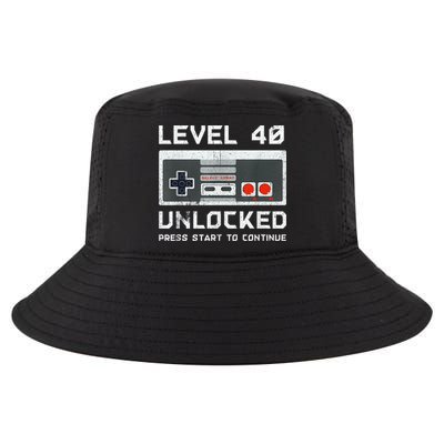 40 Year Old Forty Birthday Gift Level 40 Unlocked Gamer Cool Comfort Performance Bucket Hat